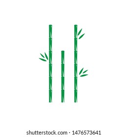 Bamboo with green leaf for your logo icon vector template