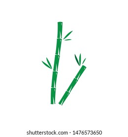 Bamboo with green leaf for your logo icon vector template
