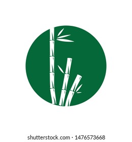 Bamboo with green leaf for your logo icon vector template