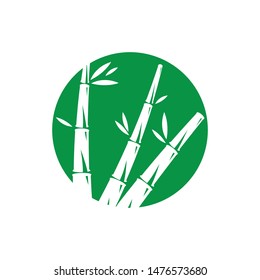 Bamboo with green leaf for your logo icon vector template