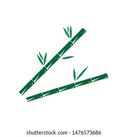 Bamboo with green leaf for your logo icon vector template