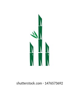 Bamboo with green leaf for your logo icon vector template