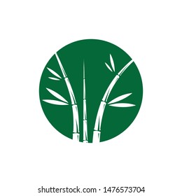 Bamboo with green leaf for your logo icon vector template