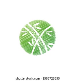 Bamboo with green leaf for your logo icon vector template