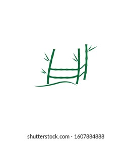 Bamboo with green leaf for your logo icon vector template