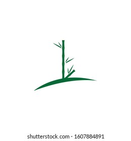 Bamboo with green leaf for your logo icon vector template