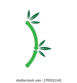 Bambus mit grünem Blatt für Ihre Logo-Symbol-Vektorillustration Vorlage