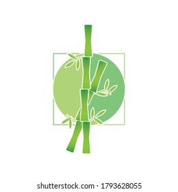 Bamboo with green leaf for your logo icon vector template