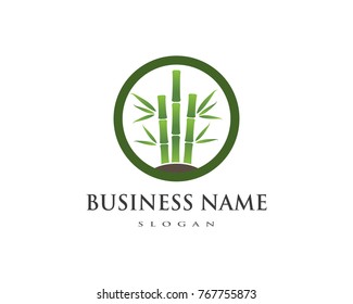 Bamboo with green leaf for your logo icon vector template