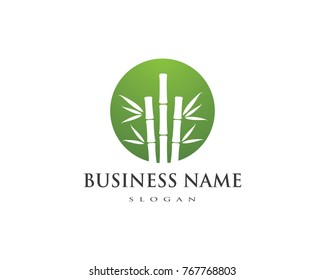 Bamboo with green leaf for your logo icon vector template