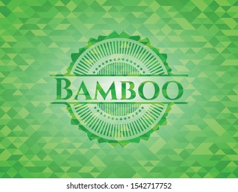 Bamboo green mosaic emblem. Vector Illustration. Detailed.