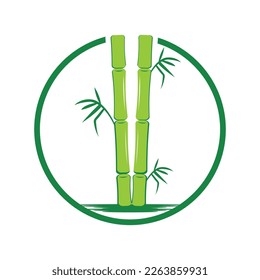 Bamboo ,green nature , logo design template, brand company