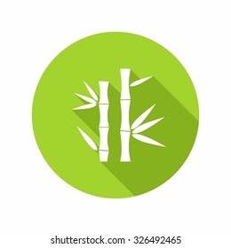 Bamboo Green symbol Round Icon. Vector Illustration