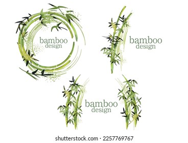 Bamboo bamboo grove logo emblem