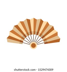Bamboo hand fan icon. Flat illustration of bamboo hand fan vector icon for web design