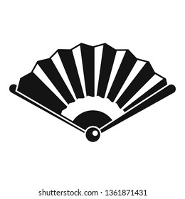 Bamboo hand fan icon. Simple illustration of bamboo hand fan vector icon for web design isolated on white background