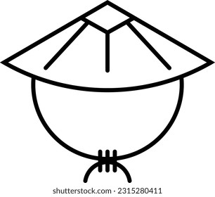 bamboo hat chinese hat chinese new year conical hat bamboo Outline