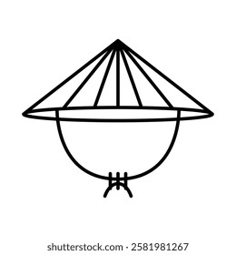 Bamboo hat icon Black and white logo