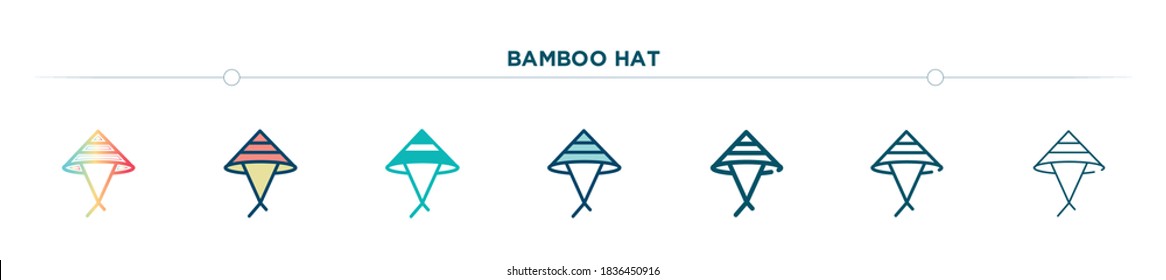 bamboo hat icon designed in gradient, filled, two color, thin line and outline style. vector illustration of bamboo hat vector icons. can be used for mobile, ui, web
