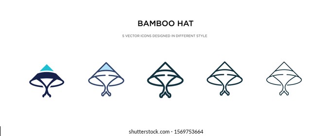 bamboo hat icon in different style vector illustration. two colored and black bamboo hat vector icons designed in filled, outline, line and stroke style can be used for web, mobile, ui