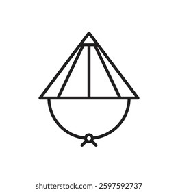 Bamboo hat icon Flat illustration sign