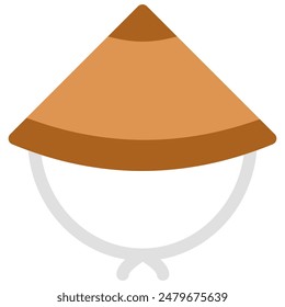 bamboo hat icon with flat style