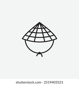 Bamboo hat icon isolated on white background