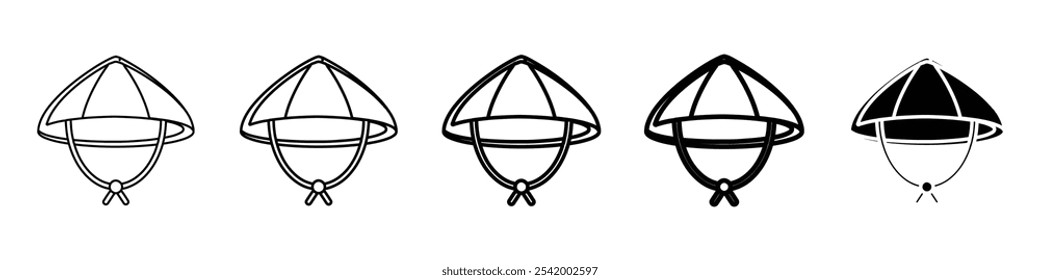 bamboo hat icon Simple outline illustration