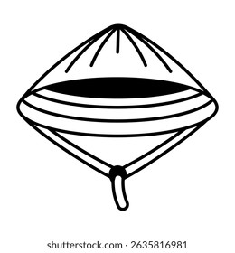 Bamboo hat icon in sketchy style 
