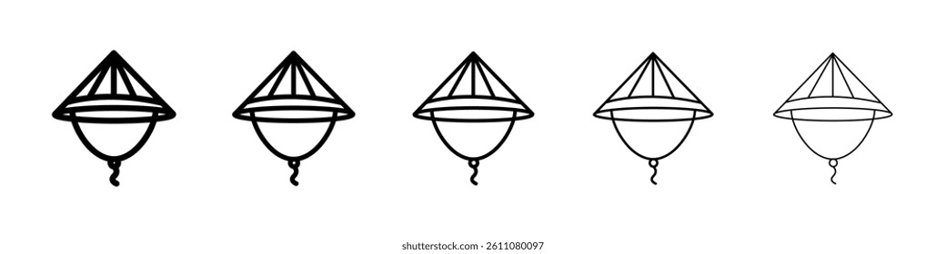 bamboo hat icon Symbol mark in Outline style