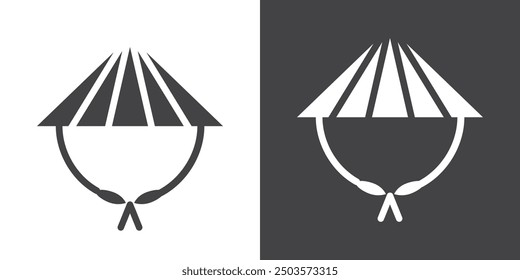 Bamboo hat icon Thin line illustration set
