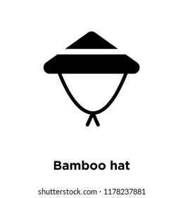 Bamboo hat icon vector isolated on white background, logo concept of Bamboo hat sign on transparent background, filled black symbol