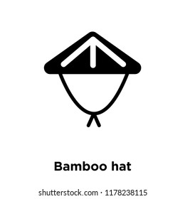 Bamboo hat icon vector isolated on white background, logo concept of Bamboo hat sign on transparent background, filled black symbol