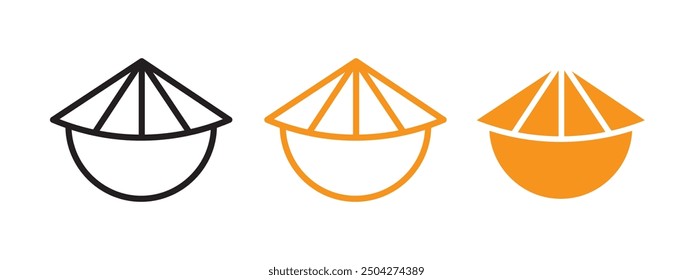Bamboo hat icon web design in vector