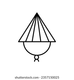Bamboo hat line icon, linear style flat illustration on white background..eps