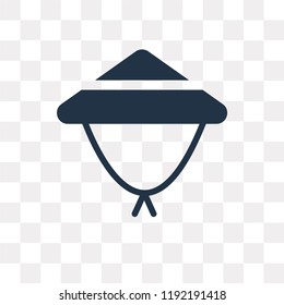 Bamboo hat vector icon isolated on transparent background, Bamboo hat transparency concept can be used web and mobile