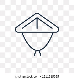 Bamboo hat vector outline icon isolated on transparent background, high quality linear Bamboo hat transparency concept can be used web and mobile