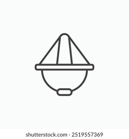 Bambus-Schraffur in schwarzer Farbe mit dünner Linie. Flache einfache Vektorsymbol-Illustration.