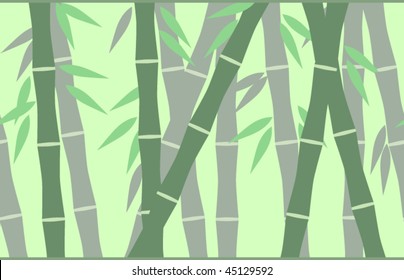 Bamboo. Horizontal seamless texture in green tones