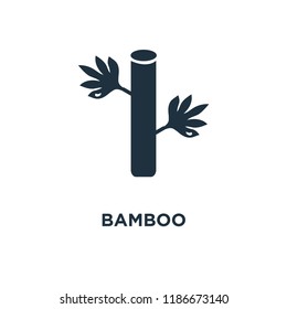 Bamboo icon. Black filled vector illustration. Bamboo symbol on white background. Can be used in web and mobile.