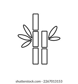 icono de bambú - vector negro