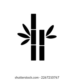 icono de bambú - vector negro