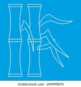 Bamboo icon blue outline style isolated vector illustration. Thin line sign