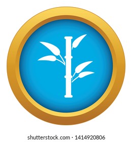 Bamboo icon blue vector isolated on white background for any design