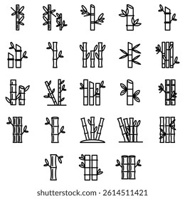 Bamboo icon collection style outline