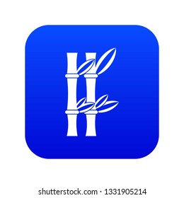 Bamboo icon digital blue for any design isolated on white vector illustration