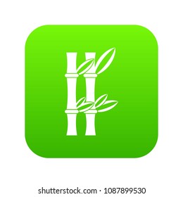 Bamboo icon digital green for any design isolated on white vector illustration