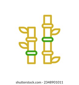 Bamboo icon duocolor green yellow colour chinese new year vector element and symbol perfect.