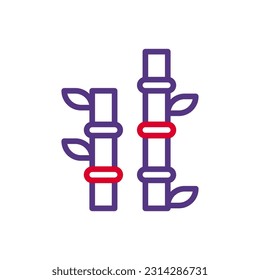 Bamboo icon duocolor red purple colour chinese new year vector element and symbol perfect.