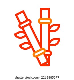 bamboo icon duocolor red style chinese new year illustration vector perfect. Icon sign from modern collection for web. Nice design perfect